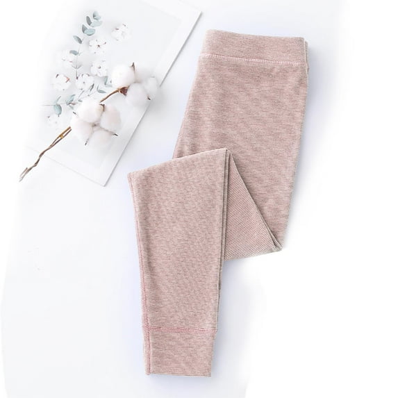 DGXTA Girls Cotton Fleece Lined Leggings Thick Thermal Pants Kids Basic Full Length Tights Winter Warm Clothes