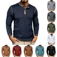 DGXTA Clearance Men's Button Round Neck Shirts Casual Slim Basic T