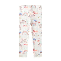 DGXTA Toddler and Girls Leggings Pants Full Length Cotton Basic Cute Printed Leggings Stretchy Soft Leggings Tights Pants Casual Loose Pants