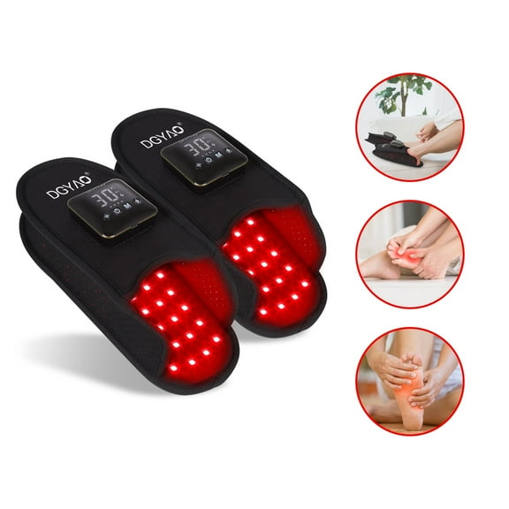 DGYAO Cordless Red Light and Infrared Light Slipper for Feet Toes Rechargeable with Pulse Mode