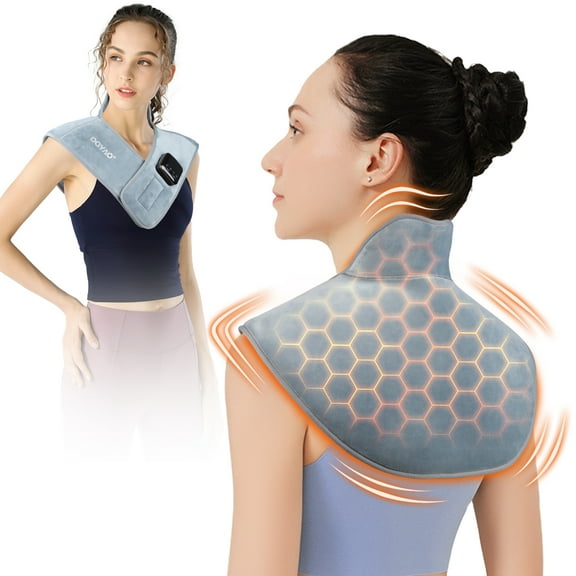 DGYAO Heating Pad Back Brace for Back Muscle Joint Relax with 7 Vibration Modes - USB Rechargeable Battery Included Cordless