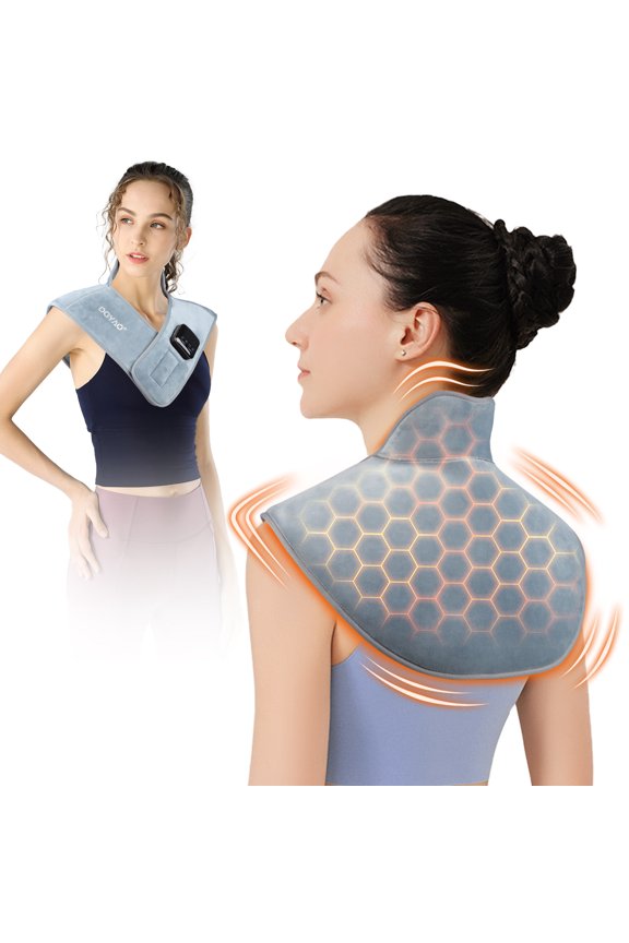 Heating Pad Back Brace for Back Muscle Joint Relax with 7 Vibration Modes - USB Rechargeable Battery Included Cordless