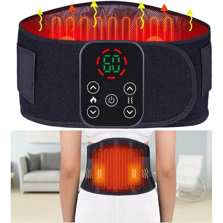 DGYAO Heating Pad Back Brace for Back Pain Relief with 7 Vibration