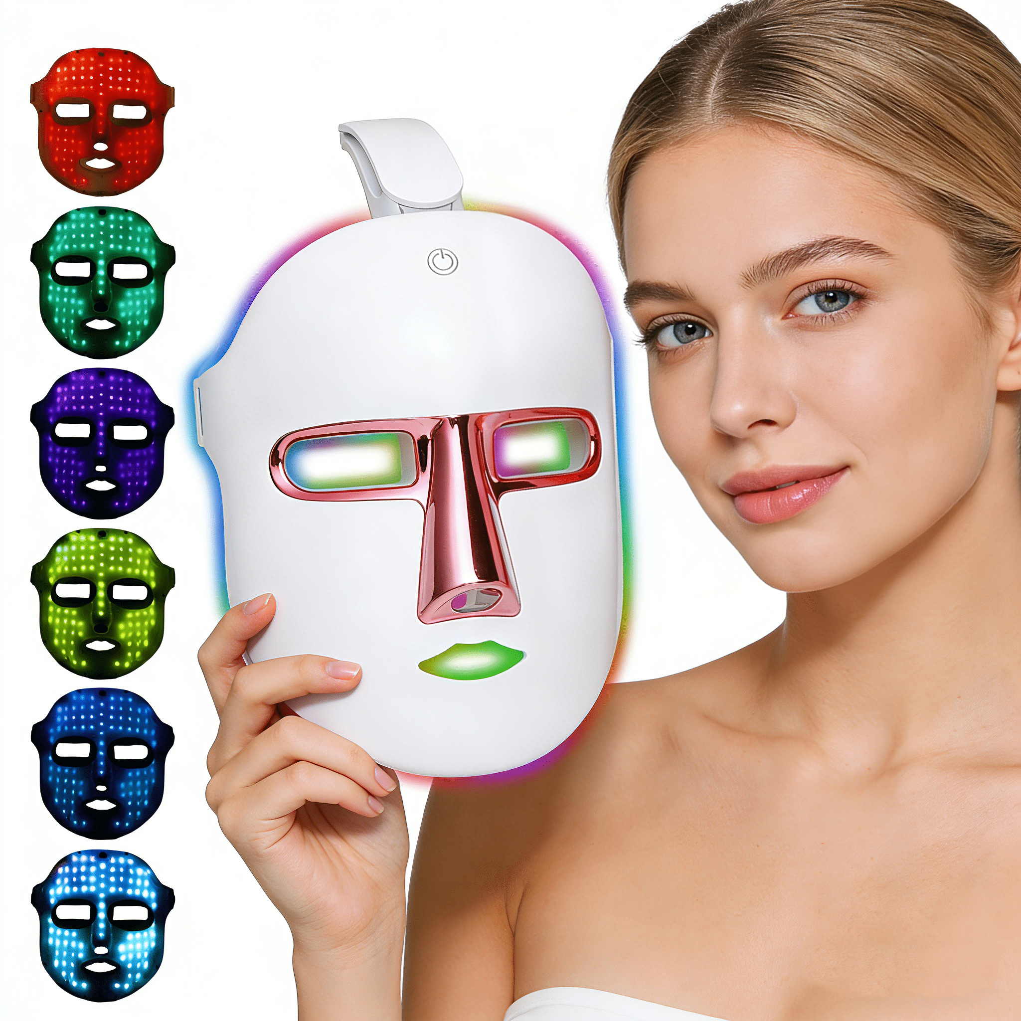 DGYAO LED Light Therapy Face Mask, 7 Colors, Skin Care for