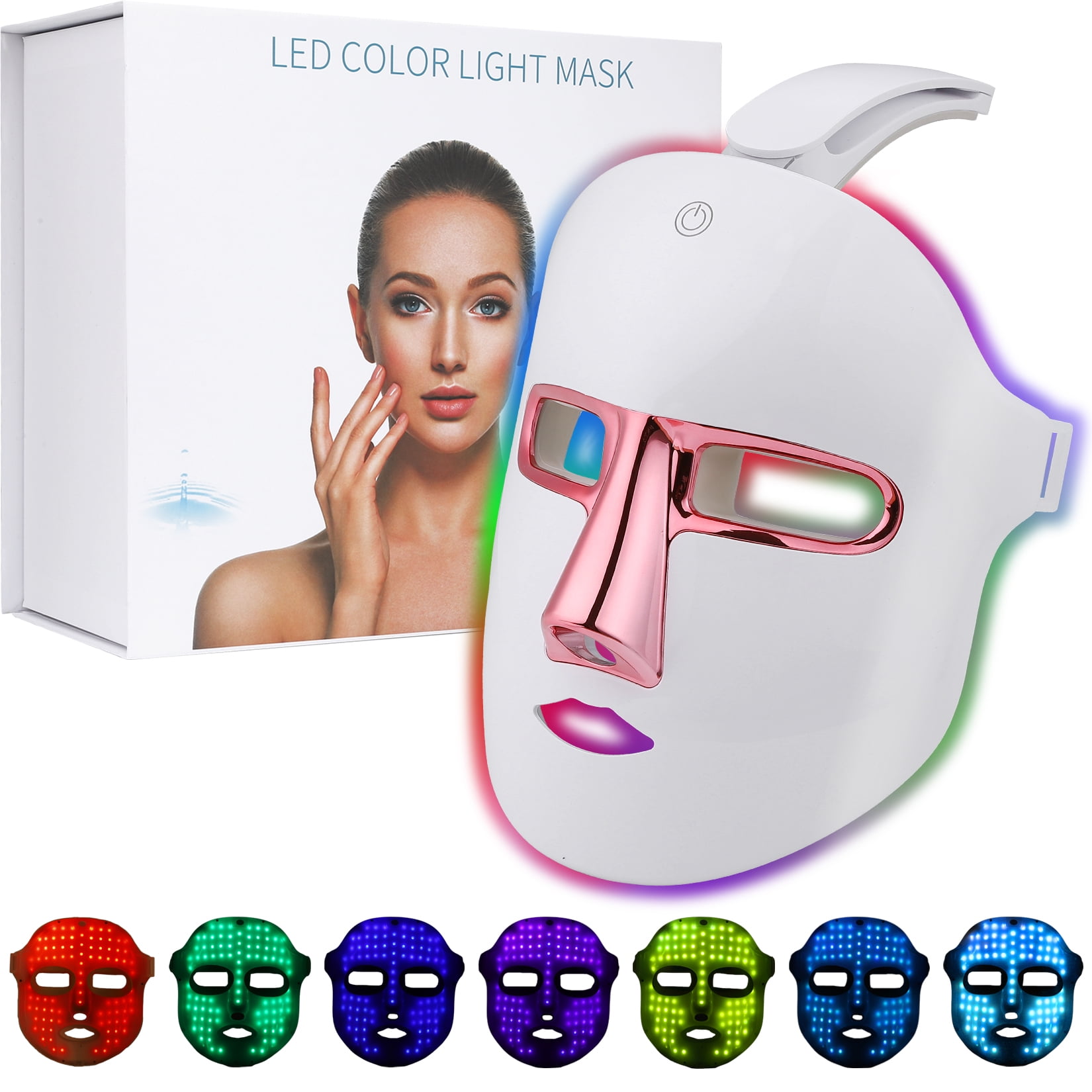 LEDライトビューティーフェイス BeautifyEase Red Light Therapy for Face, 7 in 1 Colors LED
