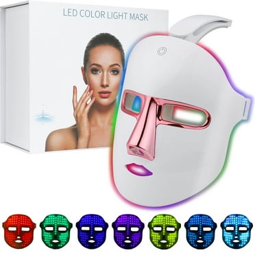 DGYAO LED Light Therapy Face Mask Facial Skin Care Wrinkles Acne Red Light Therapy 7 Colors