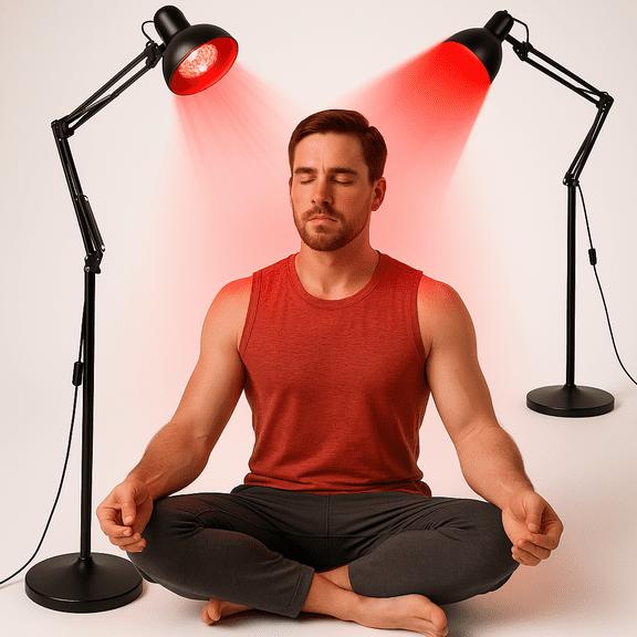DGYAO Red & Infrared Light Thera Lamp Full-Body, Custom Height, Dual Light for Skin & Muscle Relaxation Adjustable Device