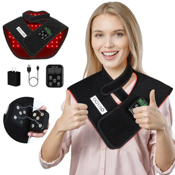 DGYAO Red Light & Infrared Light for Shoulder Neck Back- Muscle Relaxation LED Light Heating Pad Home Use