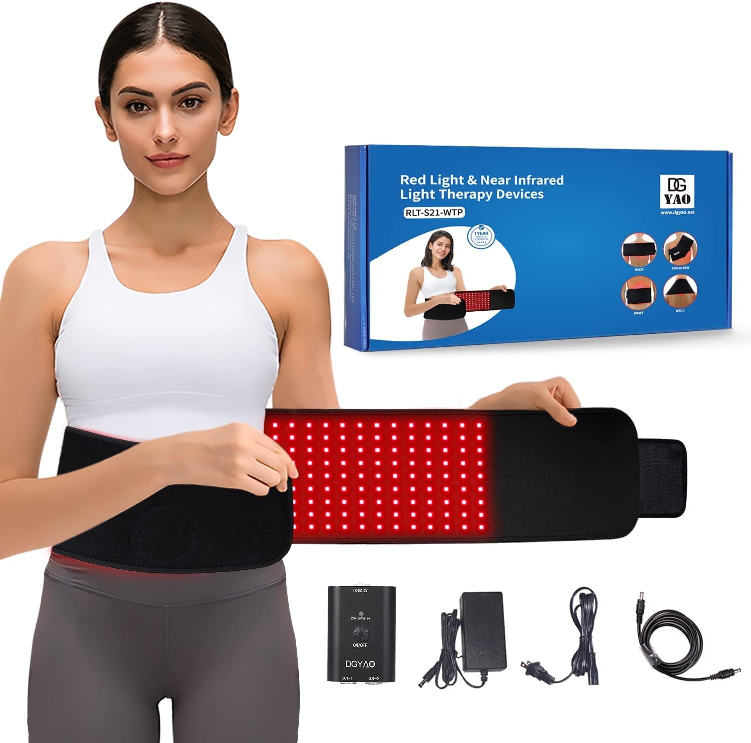 DGYAO Red Light Therapy Belt for Body Lower Back Infrared Light Therapy ...