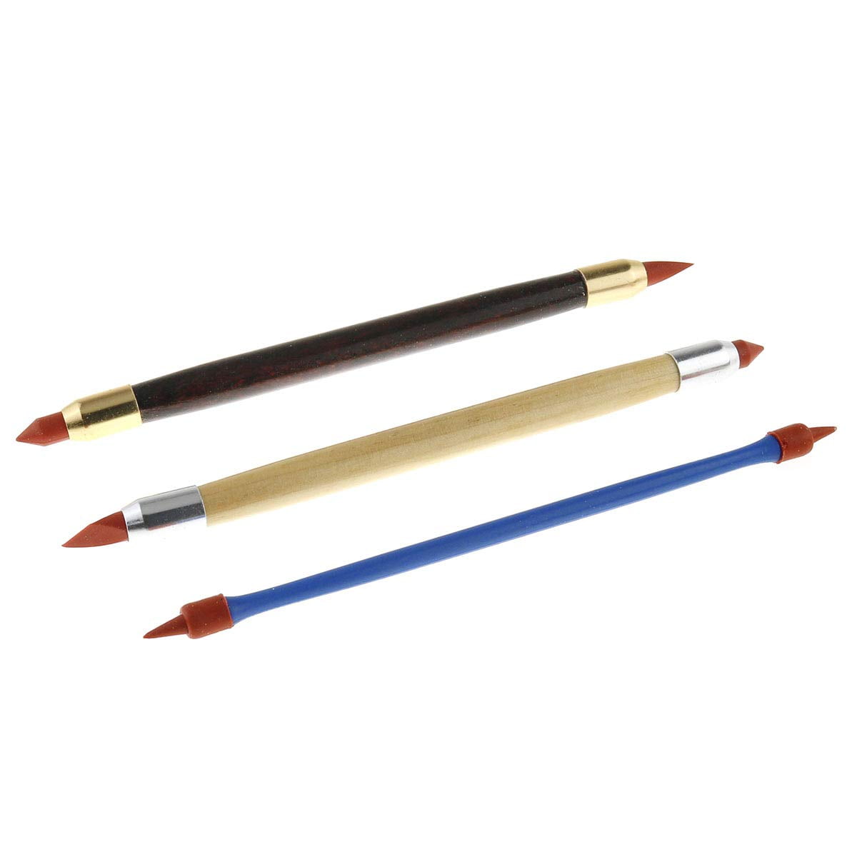 DGZZI 3PCS Double Head Clay Color Rubber Tip Shapers Brushes for Nail ...