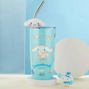 DH 600Ml Sanrio Hellokitty Cinnamoroll Thermos Bottle Kawaii Stainless Steel Straight Drinking Straw Cup Insulated Cup Mug Tumbler