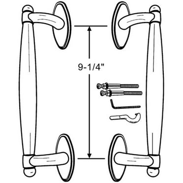 (DH-646-W) Windoor Sliding Patio Door Handle Set, Color: White