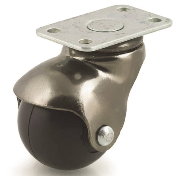 DH CASTERS C-H15P2AB Swivel Ball Caster, 1-1/2 in Dia Wheel, 90 lb Weight Capacity, Rubber Wheel