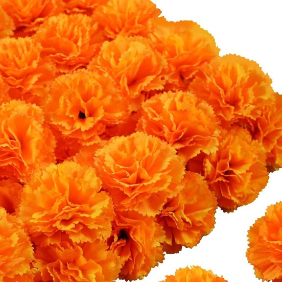 DH EYB 50 Pcs Mini Carnation Heads 2.2 in, Crafts & Gift Box Decor, Orange