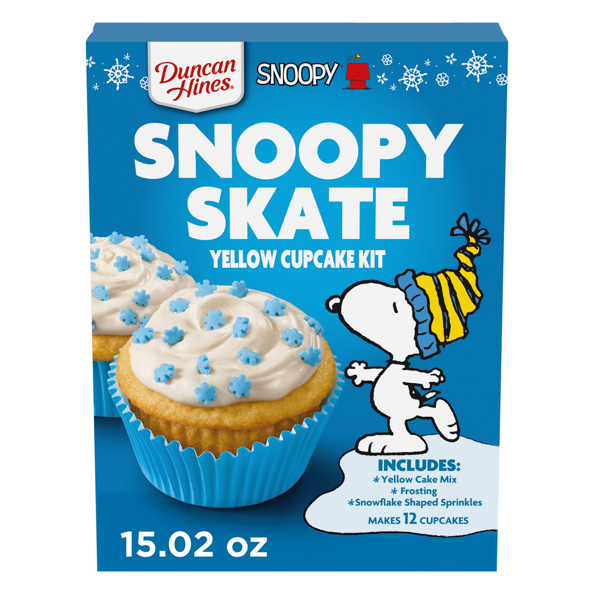 DH PEANUTS SNOOPY SKATE YELLOW CUPCAKE KIT 15.02Z