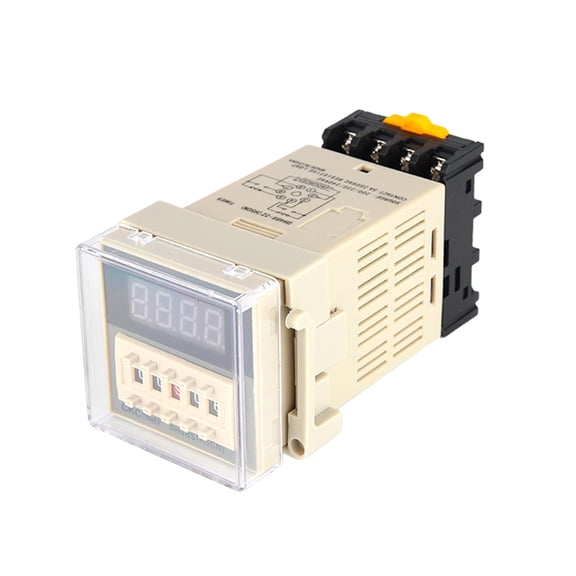 DH48S-2Z 0.01s-99h AC110V 220V DC12V 24V Repeat Cycle SPDT Programmable Timer Time Relay with Socket Base