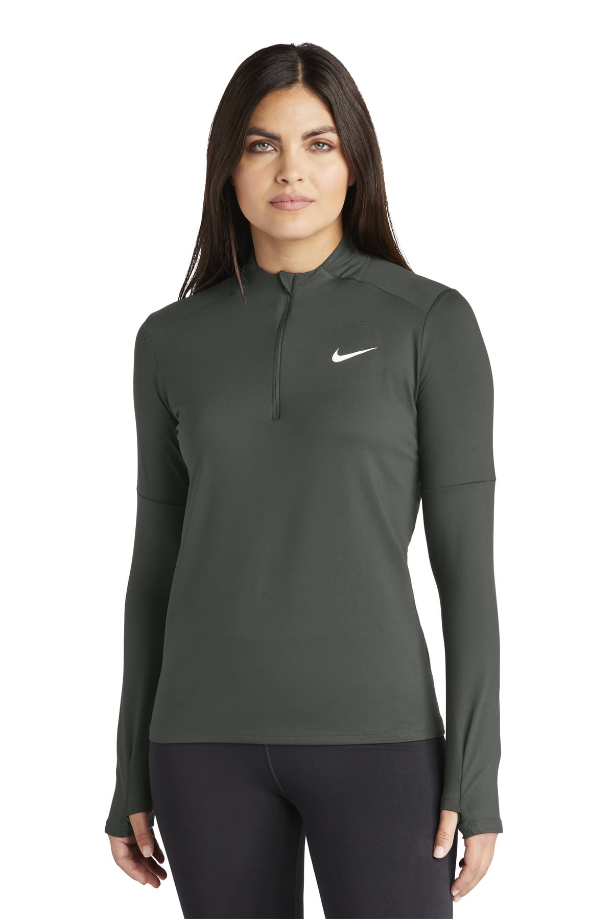DH4951 Nike Women's Dri-Fit Element Long Sleeve 1/2 zip top Dark