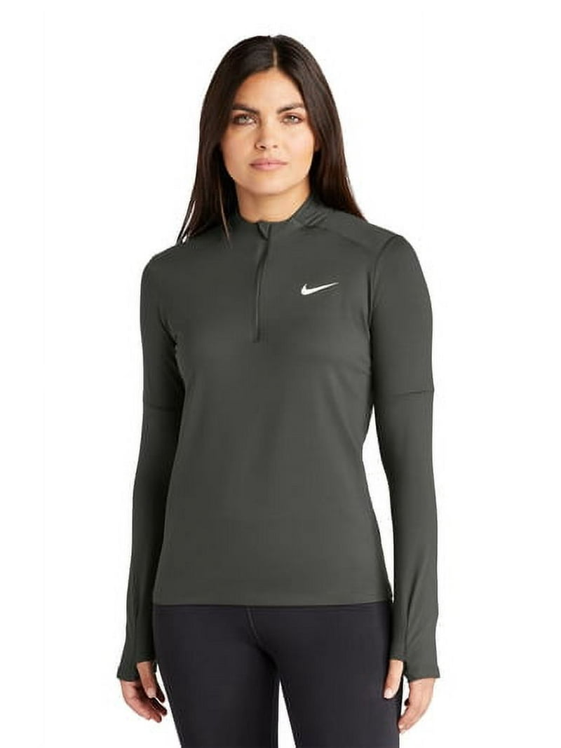 DH4951 Nike Women's Dri-Fit Element Long Sleeve 1/2 zip top  Anthracite/White XS - Walmart.com, image size:800x1067