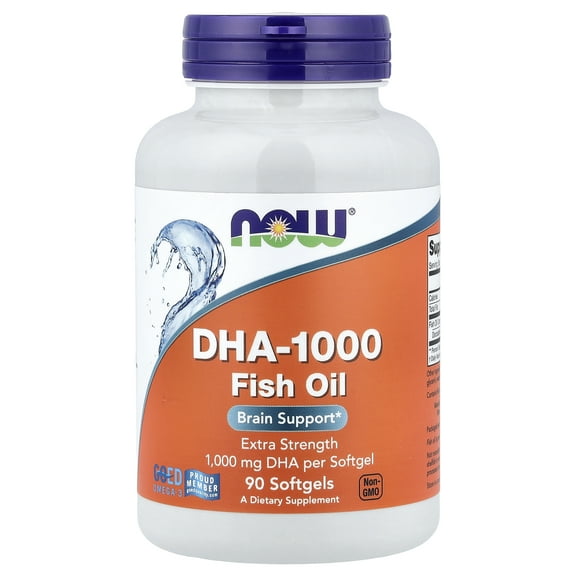 NOW Foods DHA-1000 Brain Support, 1,000 mg, 90 Softgels