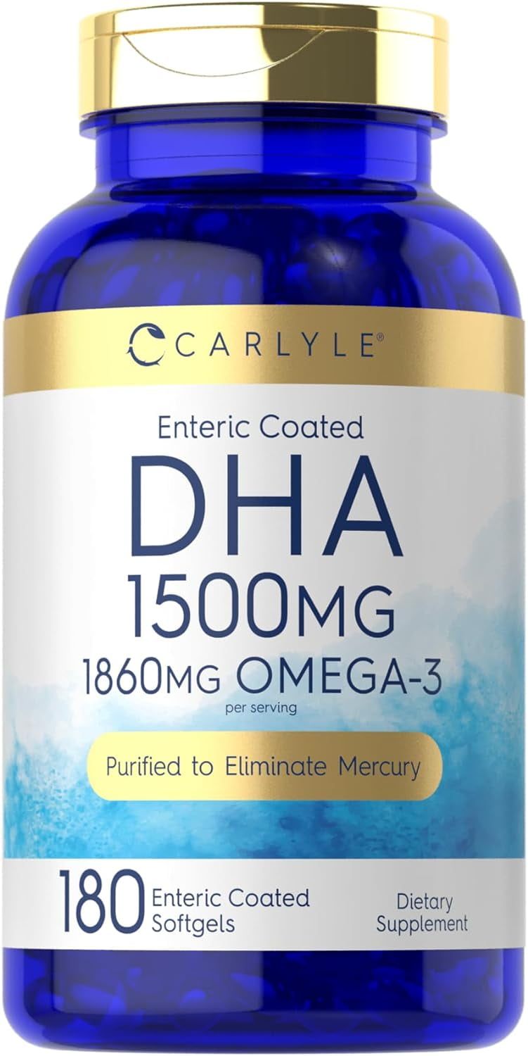 DHA Supplement 1500mg | 180 Softgels | by Carlyle
