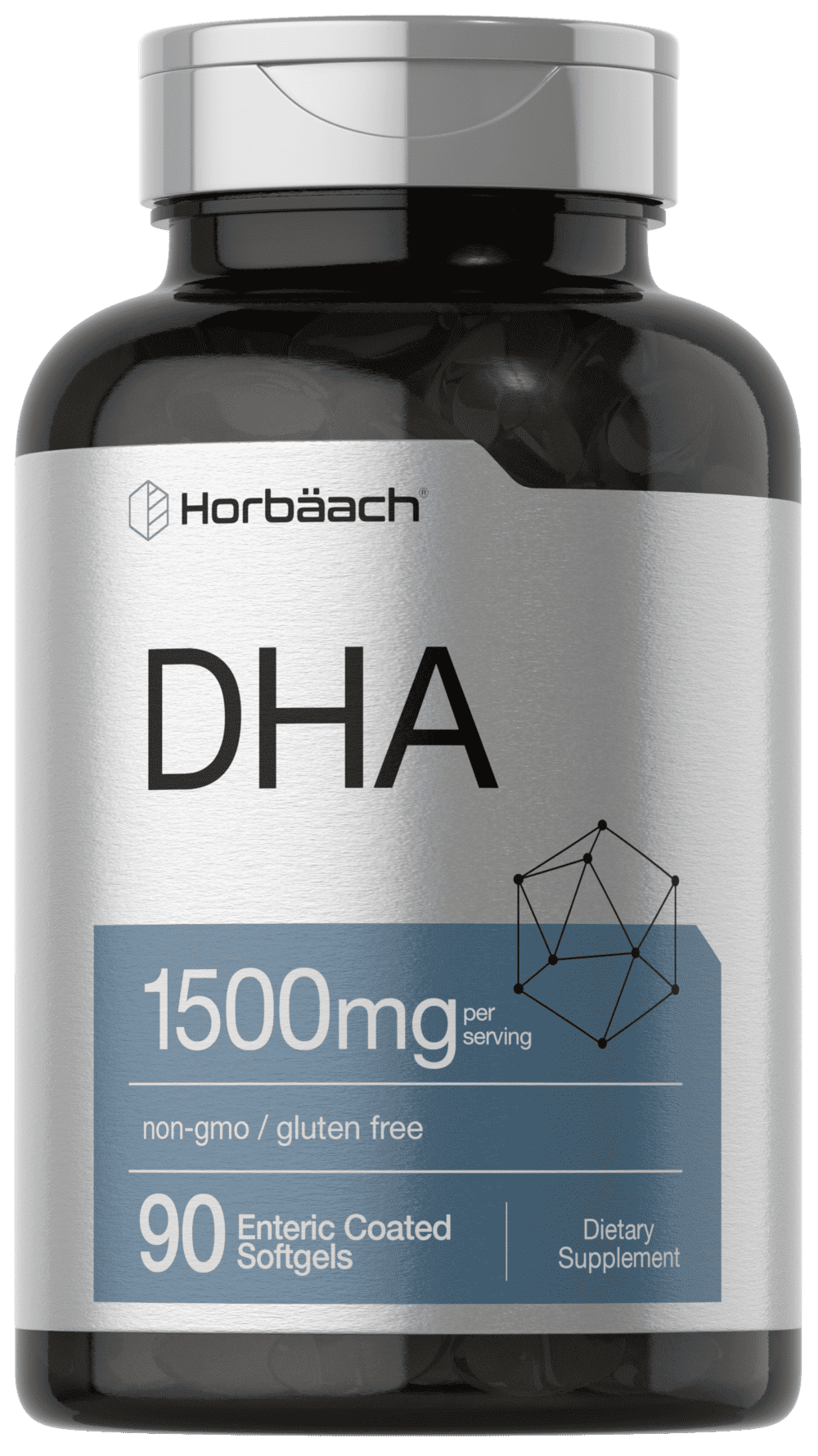 DHA Supplement 1500mg | 90 Softgels | EPA, Omega 3, DHA | Non-GMO, Gluten Free | by Horbaach