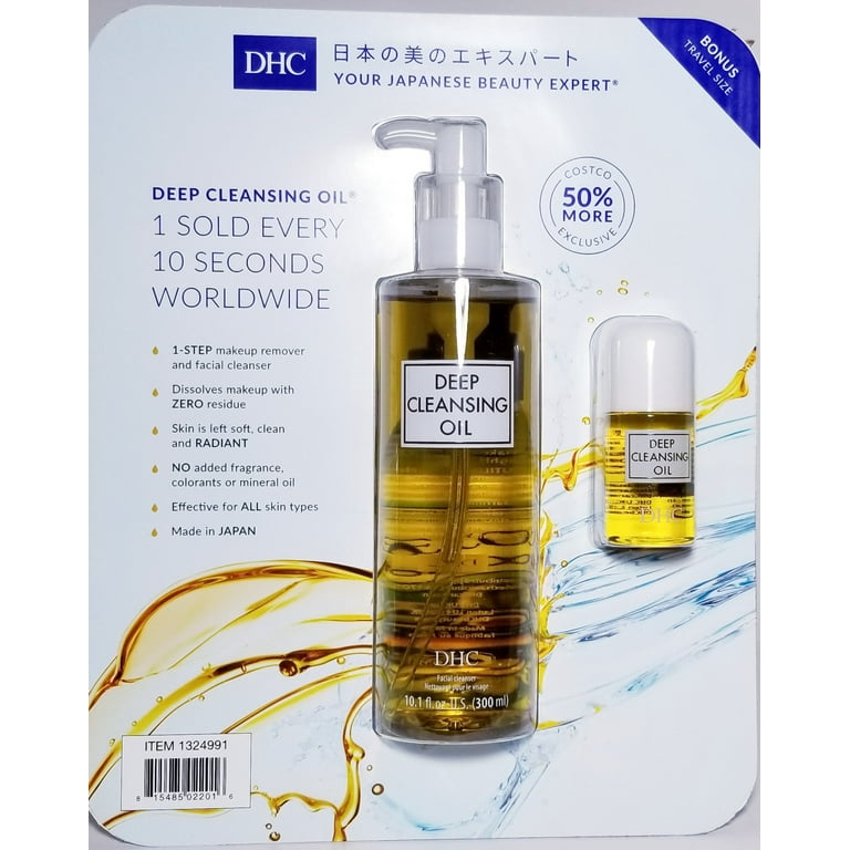DHC Deep Cleansing Oil, 10.1oz with Bonus Travel Size bottle. MADE IN JAPAN. DHC Deep Cleansing Oil, 10.1oz with Bonus Travel Size bottle. MADE IN JAPAN.