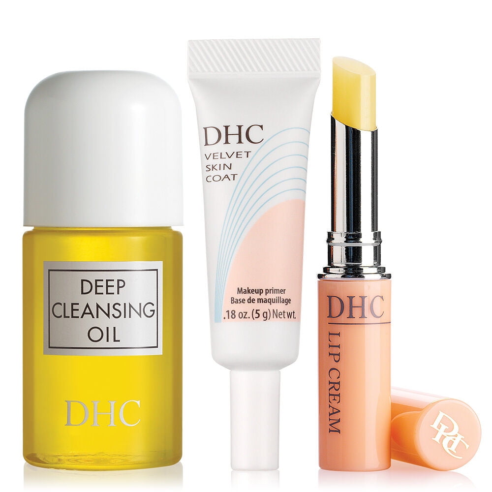 DHC Deep Cleansing Oil Mini Velvet Skin Coat Mini and Lip Cream