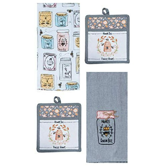 Kay Dee Designs 4 Piece Kitchen Towel Set, Bee Inspired