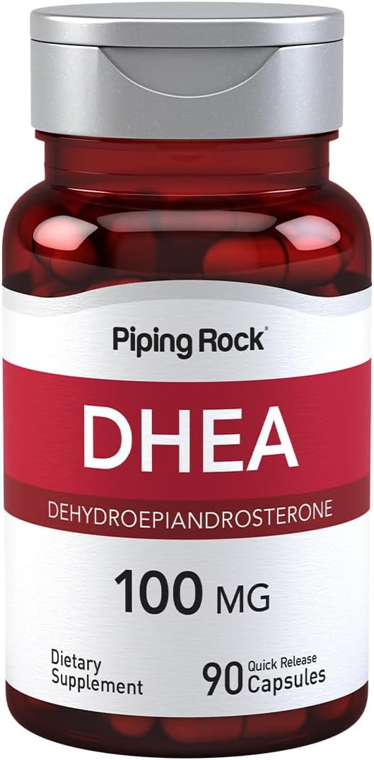 DHEA 100mg Capsules | 90 Count for Men and Women  | by Piping Rock