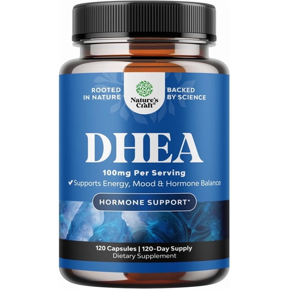 DHEA 100mg for Men and Women - Vegan High Strength DHEA Supplement for Women & Men Enhanced Energy and Hormone Balance & - Womens Hormone Balance Supplement - 120 Count