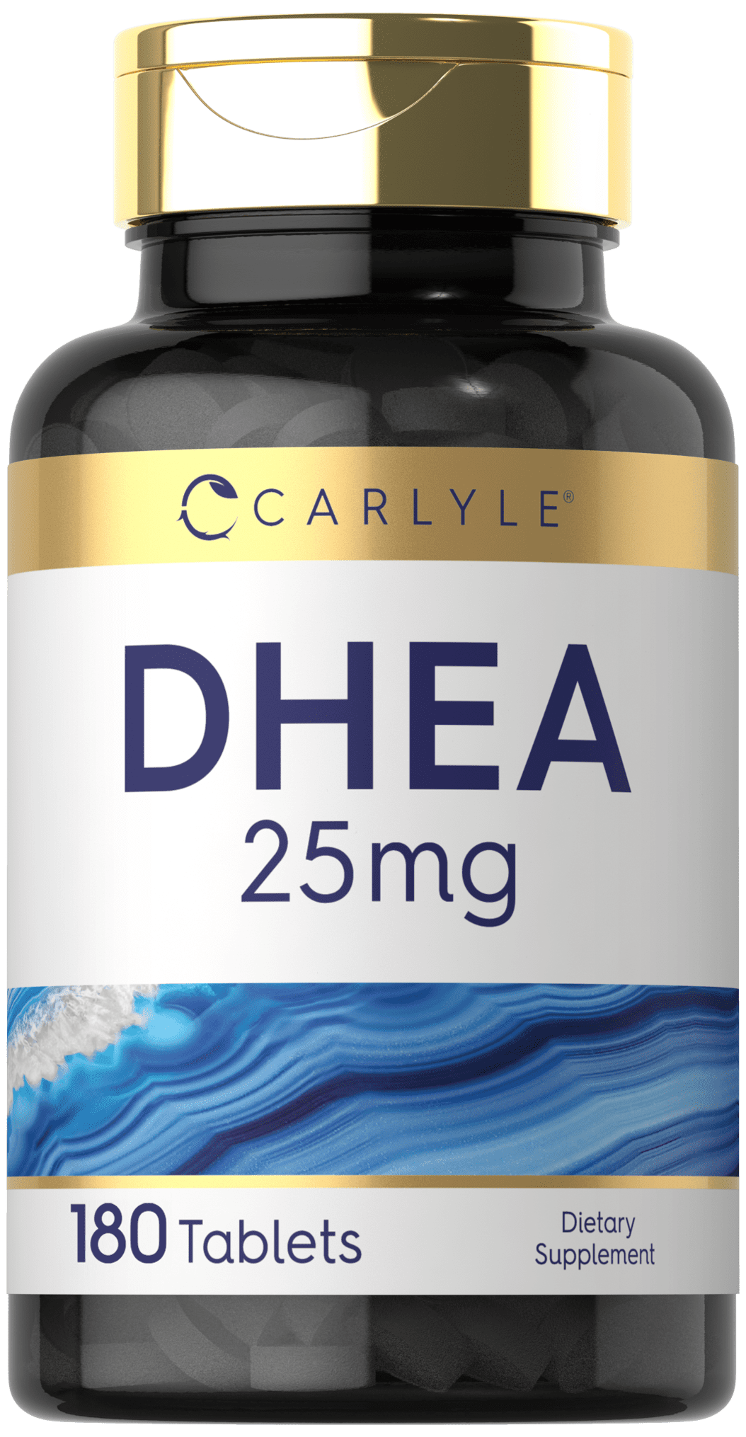 DHEA 25mg Supplement | 180 Vegetarian Tablets | Non-GMO & Gluten Free | By Carlyle