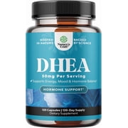 Nature’s Craft 50mg Mood Support & Hormone Balance DHEA Supplement for Women & Men, 120 Capsules