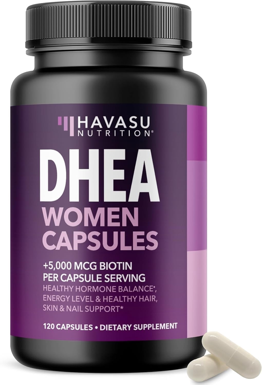 Havasu Nutrition DHEA Women Capsules with 5000mcg Biotin for Hormone Balance, 120 Count