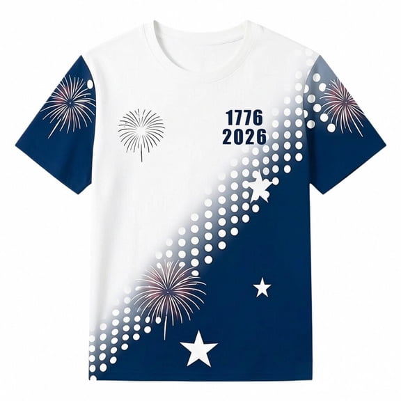 DHFJKG 1776-2026 Shirts For Men 250Th Anniversary USA Short Sleeve T Shirt Celebrate 4Th Of July Crew Neck Summer Top