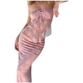 thumbnail image 1 of DHFJKG 2 Piece Skirt Sets Women Summer Strapless Outfits Floral Sexy Mesh Sheer Crop Top Bodycon Maxi Skirts Beach Resort Wear Holiday Outfit, 1 of 9