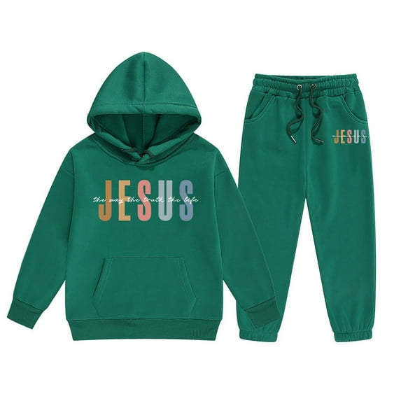 DHFJKG 2 Piece Suit Child Toddler Boys Girls Long Sleeve O-Neck Letter Printed Warm Hoodie Pullover Tops Pants Kids Outfits Sweat Suit Cute Outfit