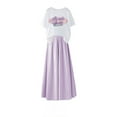 thumbnail image 1 of DHFJKG 2 Piece Suit Stylish And Comfortable Girls Outfits Sets For Every Occasion Short Sleeve O-Neck Letter Print Top Solid Color Pants Stylish Outfit, 1 of 7