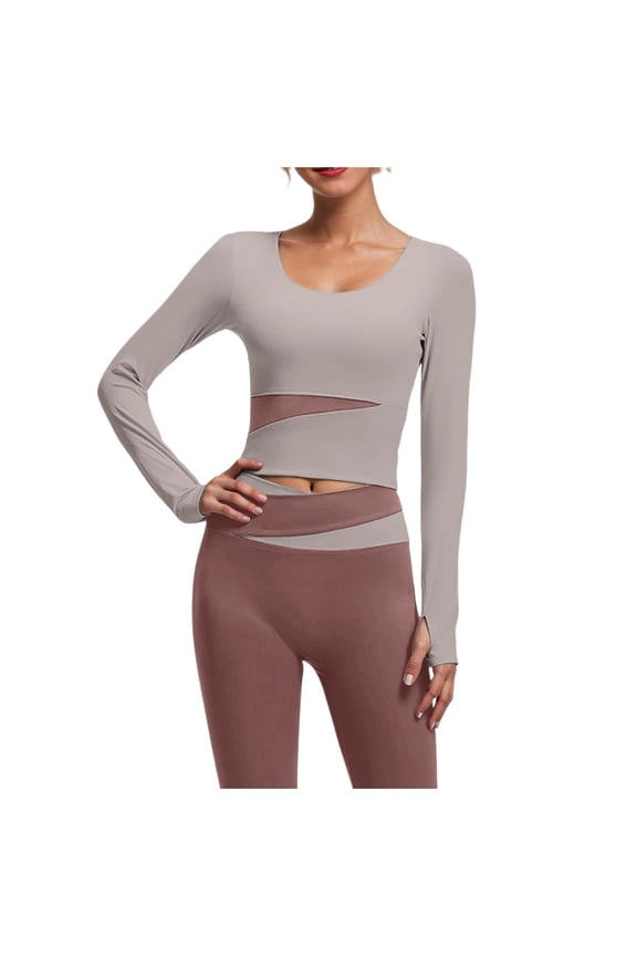 2 Piece Workout Set For Women Long Sleeve Yoga Seamless Leggings Clothes Running Gym Fitness Comfortable Active Wear Pilates Outfits
