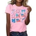 thumbnail image 1 of DHFJKG 250 Anniversary USA T Shirts For Women Short Sleeve Graphic Tee Bow Printed Crew Neck Loose Fit July 4Th Birthday Tshirts Versatile Tops, 1 of 5