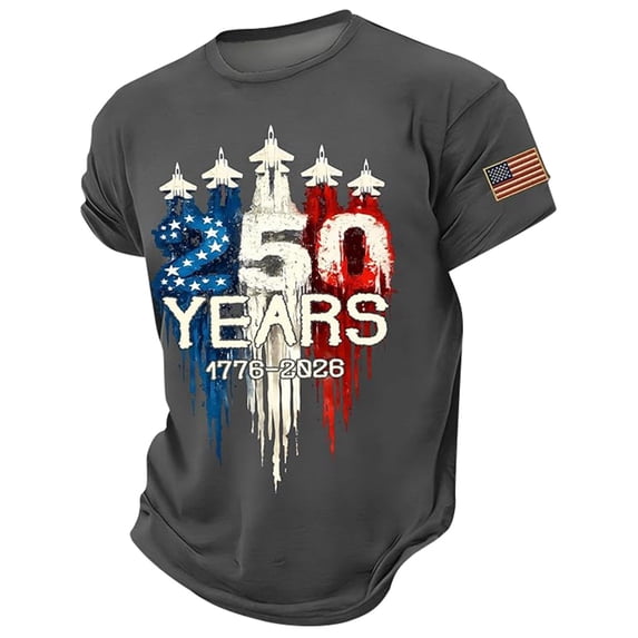 DHFJKG 250Th Anniversary USA Shirts For Boy 1776-2026 United States Of America National Flag Top Short Sleeve T Shirt Graphic Tee For Kids 2-13Y