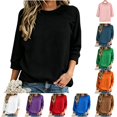 thumbnail image 1 of DHFJKG 3/4 Sleeve Sweatshirt For Women Casual Fall Crew Neck Sweatshirts Loose Pullover Basic Tops, 1 of 5