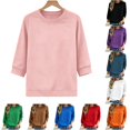 thumbnail image 1 of DHFJKG 3/4 Sleeve Sweatshirt For Women Casual Fall Crew Neck Sweatshirts Loose Pullover Basic Tops, 1 of 4