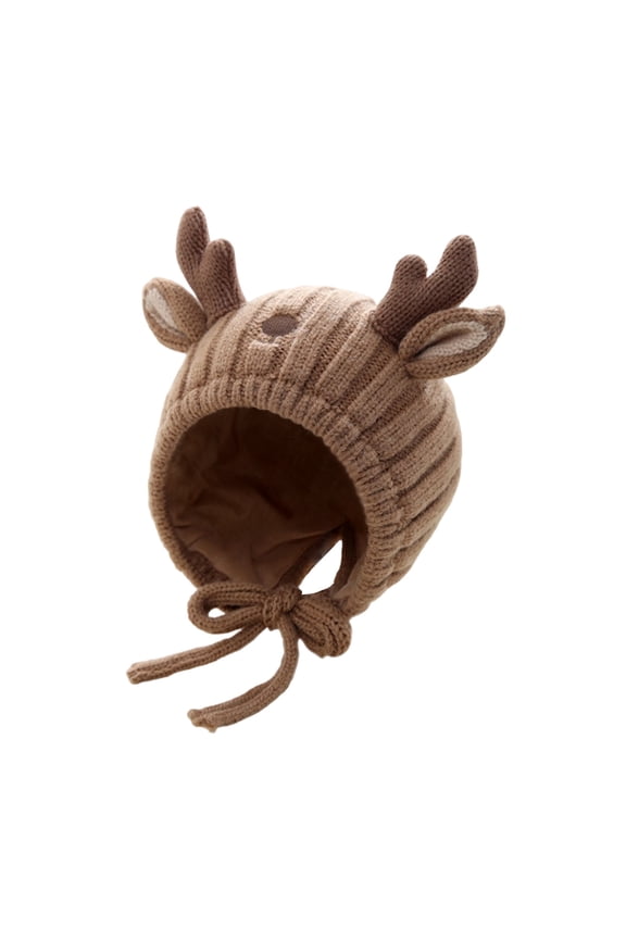 Adorable Baby Christmas Reindeer Beanie Ear Warmer Hat For Toddler 0-2 Years Old Festive Xmas Kawaii Hats