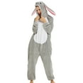 thumbnail image 1 of DHFJKG Adult Cartoon Animal Jumpsuit Winter Flannel Zipper Onesie With Ears Hood Pajamas Unisex Autumn Winter Loungewear Lovely Homewear, 1 of 2