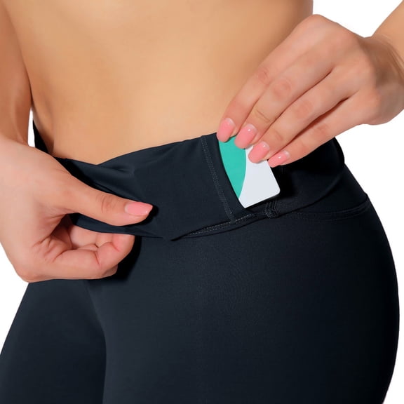 DHFJKG Athletic Sports Leggings For Women With Pocket High Rise Fitness Workout Yoga Running Pants Solid Color Cozy Tights