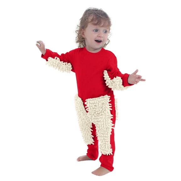 DHFJKG Baby Mop Onesie Funny Romper Lightweight Long Sleeve Crewneck Floor-Wiping Crawling Suit Jumpsuits For Boys Girls Cozy One-Pieces