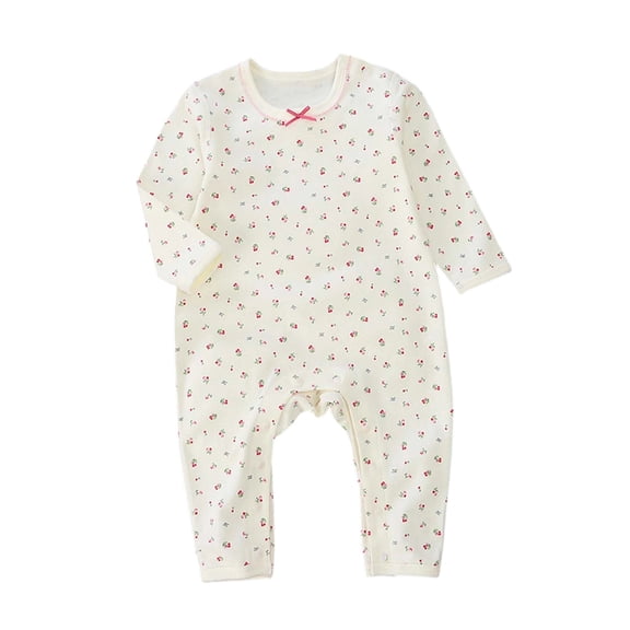 DHFJKG Baby Toddler Jumpsuits Winter Clothes Floral Print Long Sleeve Onesie For Boy Girl 0-3 Years Lightweight Cozy One-Pieces