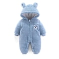 thumbnail image 1 of DHFJKG Baby Unisex Winter Padded Fuzzy Snowsuit Ears Hooded Zipper Jumpsuit With Animals Embroidery For Toddler 0-24 Months Puffer Thermal Coat Outwear Comfort One-Pieces, 1 of 6