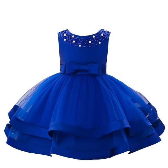 DHFJKG Ball Gown Dresses For Girls Toddlers Layered Satin Sleeveless Mesh Tutu Wedding Party Dress Size 0-3 Years Comfortable Dresses