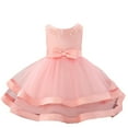 thumbnail image 1 of DHFJKG Ball Gown Dresses For Girls Toddlers Layered Satin Sleeveless Mesh Tutu Wedding Party Dress Size 0-3 Years Sweet Dresses, 1 of 9